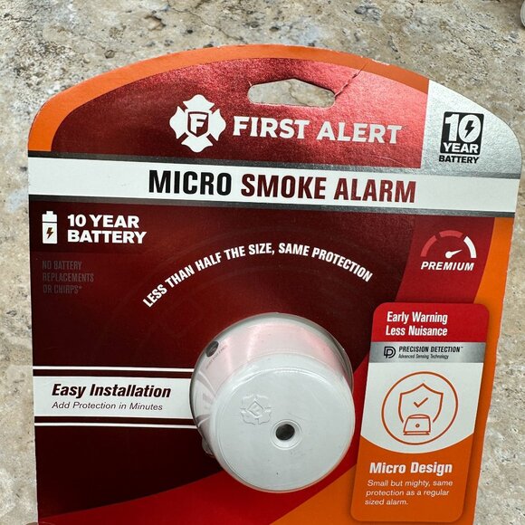 2X First Alert Micro Smoke Alarm Detector Premium Early Warning 10 Year Battery - Picture 7 of 12